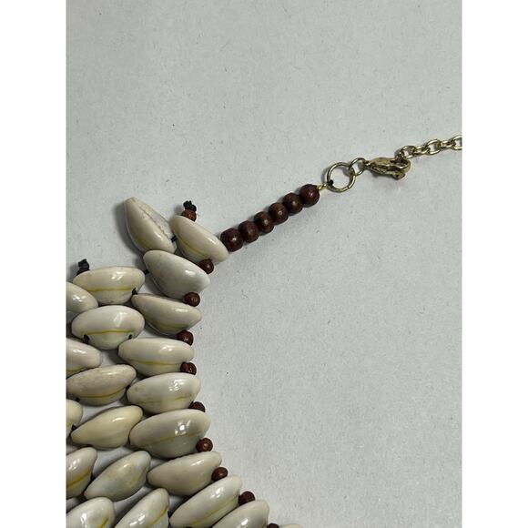 African cowrie shell Bib Style necklace Beach Wedding Boho Seashells Choker - Picture 3 of 9